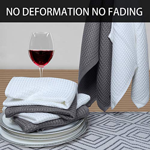 10 Piece Set Silicone Oven Mitts and Pot Holder，with Kitchen Towels and Dish Cloths ，500 Degree Heat Resistant Soft Lining Oven Mitts，Quick Drying Dish Towel，for Kitchen Baking BBQ Grilling (Grey)