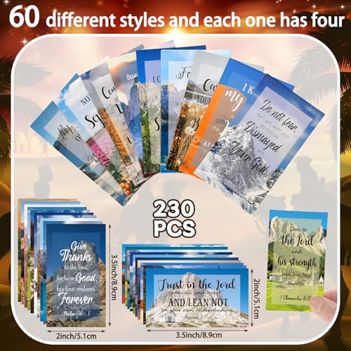 Estune 230 Pcs Bible Verse Cards with Full Scripture Bulk Mini Prayer Cards Women Men with Assorted Motivational Inspirational Gospels Quote Bulk for Friend Religious Christian Gift(Vintage Style)