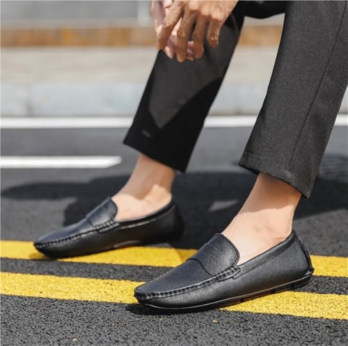 Casual Wedding Slip-ons Mens Loafers Shoe Solid Color Leather Driving Lightweight Slip Resistant2