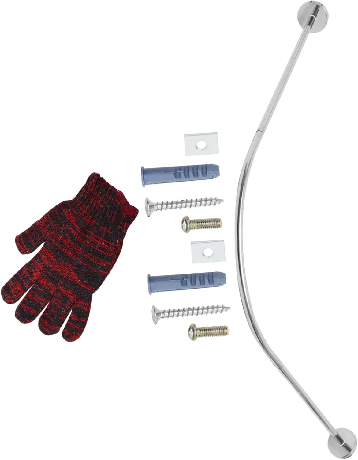 3pcs Curved Shower Curtain Rod Tension Design for Easy Installation Space-saving Shaped Configuration No Drilling Required for Bathroom and Laundry Use