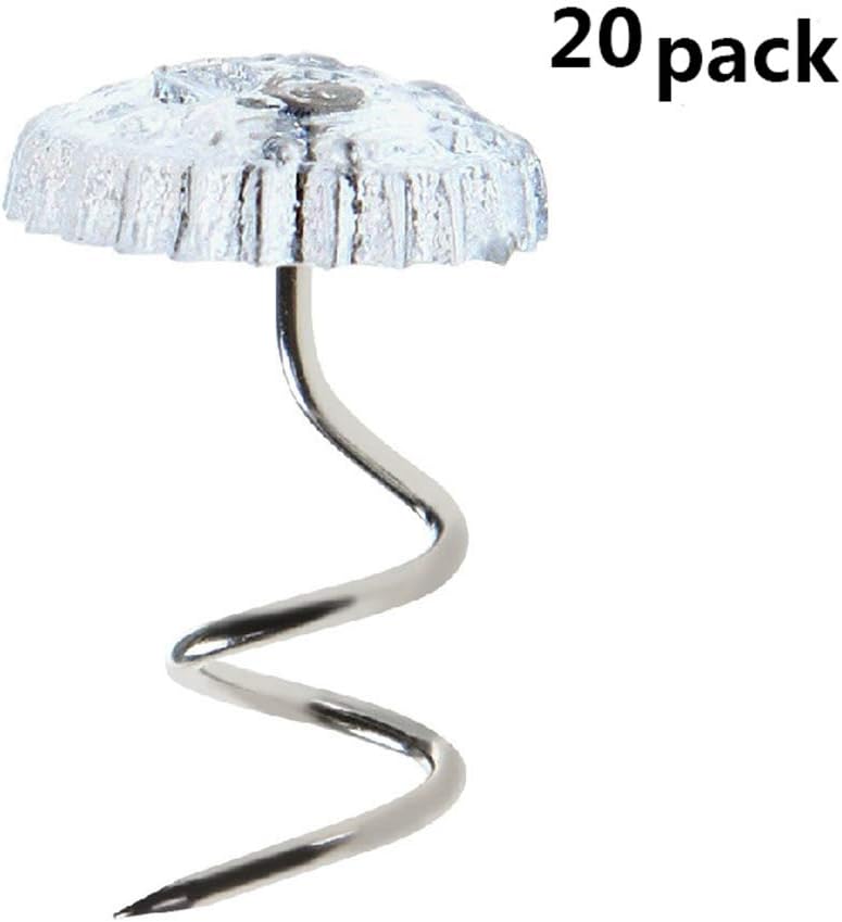 pulabo Lightweight Clear Heads Twist Pins Reusable Plastic Head Upholstery Pin for Slipcovers Drapes Bedskirts Use 20Pcs Beautiful -