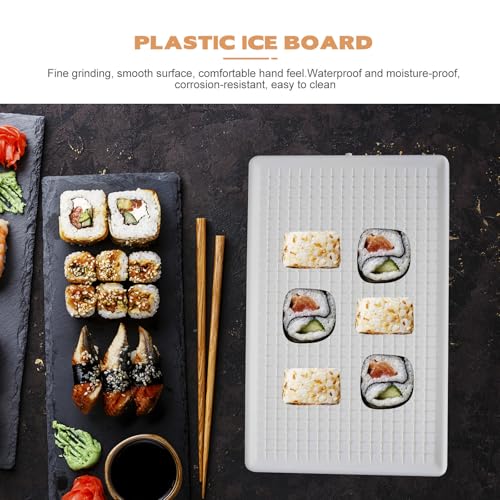 Plato rectangular de plástico para sushi 30x19 cm miniatura 6