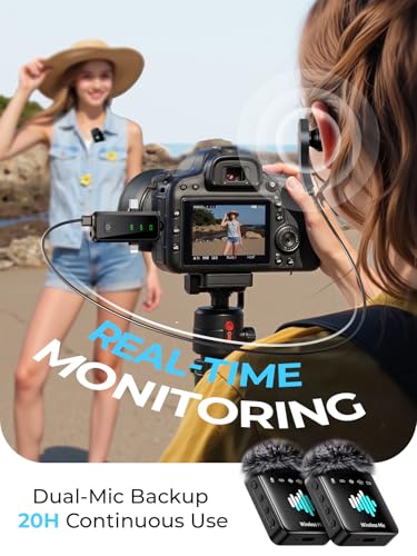 Image of MENERESAS 3-in-1 Mini Microphone for iPhone: Wireless Lavalier Microphone with 80ft Range & 15H Battery - Noise Reduction Lapel Mic, Real-Time Monitoring for Video Recording Power Conditioners