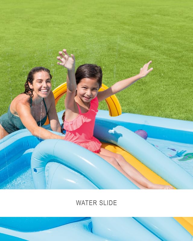 VWretails Family playcenter for Kids to Fun and Enjoyment in Backyard, Having Inflatable Toys and Games with Multiple Designs (Jungle Adventure playcenter + Heavy Electric Pump 240-V) 2