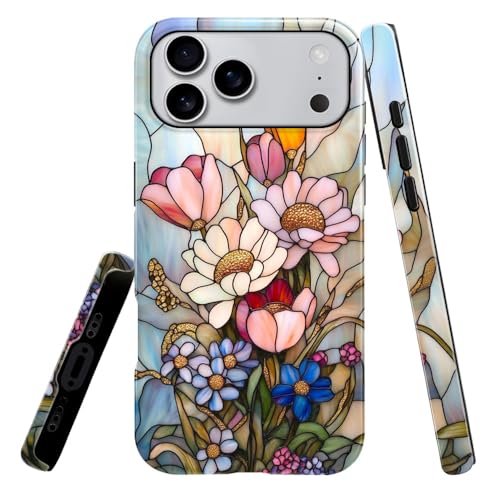 Coque iPhone 17 Pro Max femme et homme en TPU à motif floral vintage