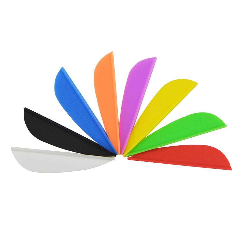 SHARROW 100pcs Plumes de Flèche en Plastique 1.75" 2.5" Fletching Empennage de Flèche en Plastique pour Tir à l'arc