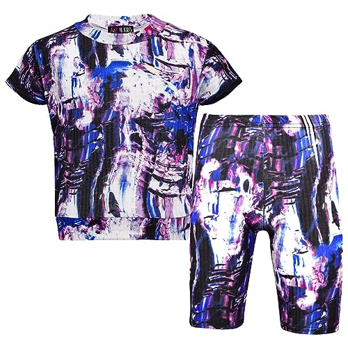 Conjunto de camiseta corta transpirable y shorts que evitan el calor en niñas de 7 a 12 años