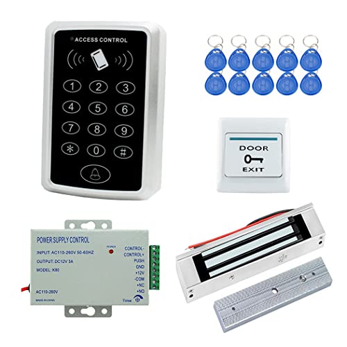Yavis Kit Completo De Sistema De Control De Acceso Rfid, Cerradura Electromagnética 180kg 350lbs, Fuente De Alimentación 3a, Salida De Botón D Yavis Kit Completo De Sistema De Control De Acceso Rfid, Cerradura Electromagnética 180kg 350lbs, Fuente De Alimentación 3a, Salida De Botón D
