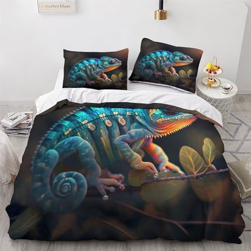 Linge de lit caméléon imprimé 3D en microfibre premium pour lit double - 6