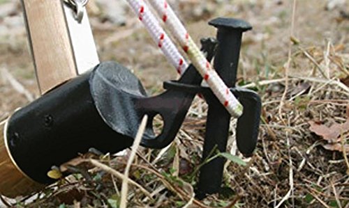 JEWELS FASHION 4PC Heavy Duty High Strength Steel Tent Stake-Designed with Large Head for Driving into The Ground,Hook Prevents Stake from Going to Deep- Perfect for Anchoring Tents, Garden Settings