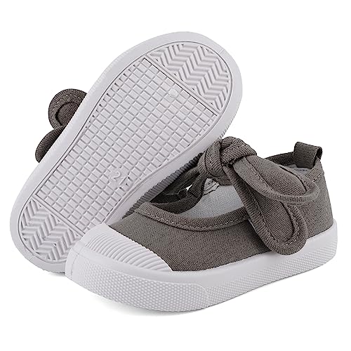 ESTAMICO Kids School Uniform Dress Shoe Girls Bowknot Mary Jane Flat Sneakers for Toddler/Little Kid4