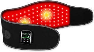 Red Light Therapy Belt for Body, 5000mAh Cordless Infrared Waist Wrap for Back & Abdomen | 3 Red Light & Vibration Modes, 10Hz/40Hz Pulse, Post-Workout, Office, Travel & Daily Wellness Use