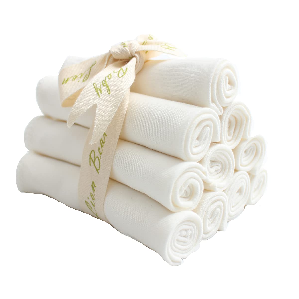 Toallitas reutilizables de colores orgánicos para bebé, suaves y absorbentes, de algodón orgánico, lavables, para saliva, para recién nacidos, toallitas naturales para piel sensible (blanco, paquete
