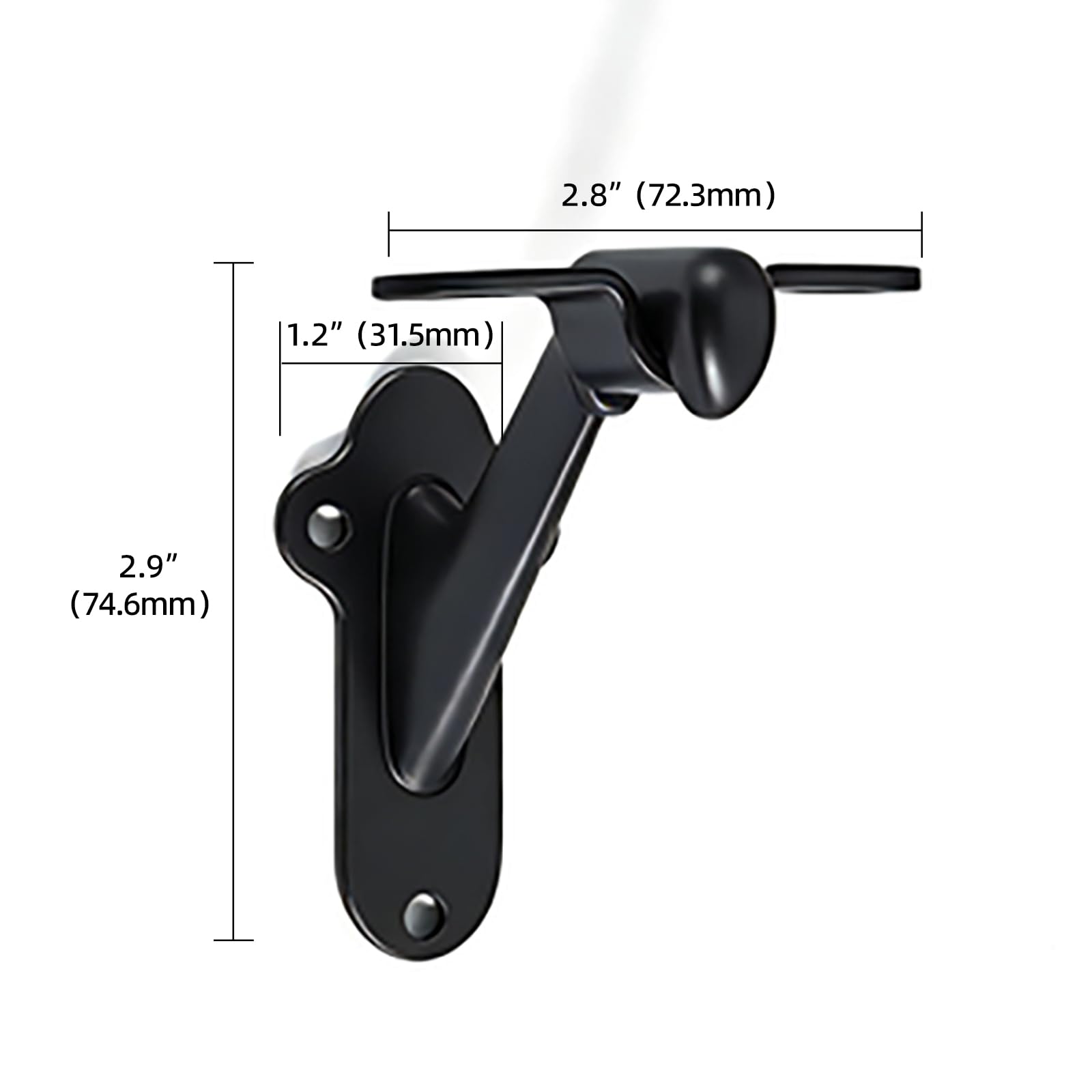KHTUMEWARE-ST342 Matte Black Handrail Brackets 2-Pack in Matte Black — KHTUMEWARE