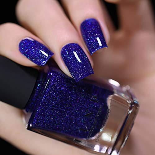 Image of ILNP Set Sail - Navy Blue Holographic Jelly Nail Polish