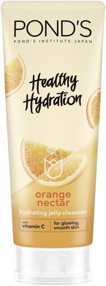 Healthy Hydration Gel Facial Cleanser for Glowing, Smooth Skin, Orange, with 100 percent Natural Origin Orange Extract and Vitamin C, 100ml