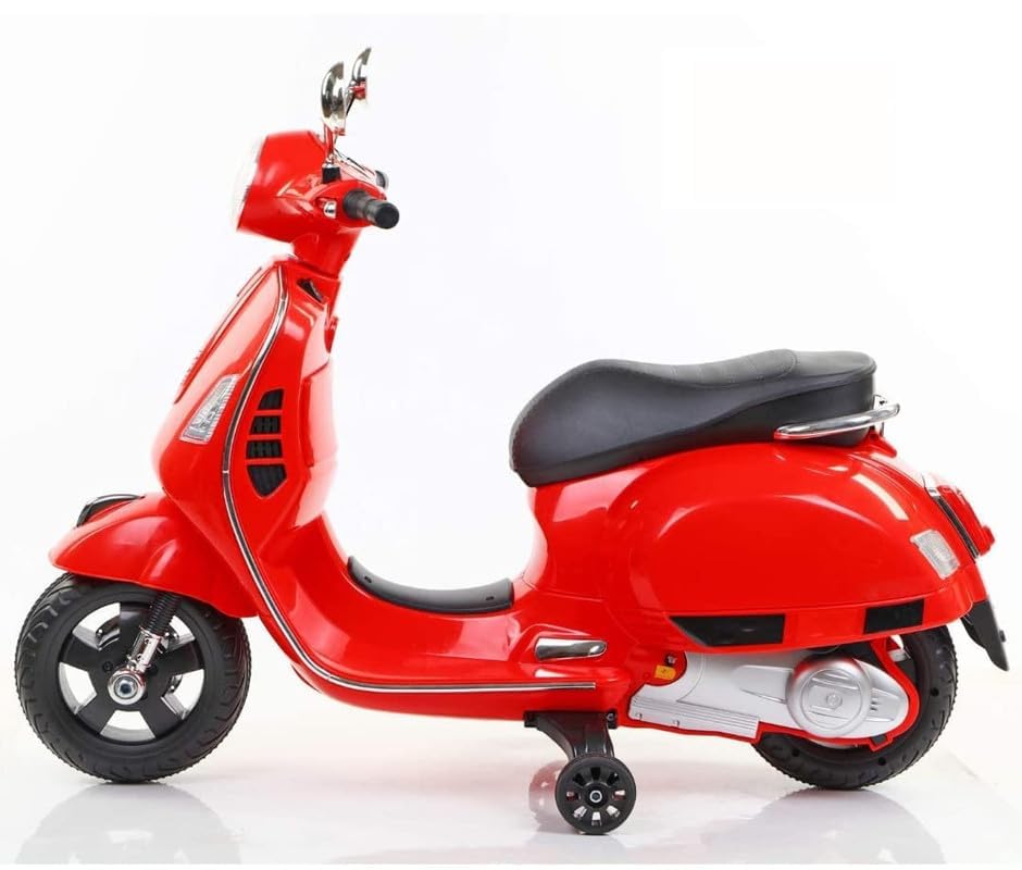 Image of Electric Ride-On Scooter for Kids Ages 2 to 4, Powered by 12V Rechargeable Battery with Foot Accelerator-Red