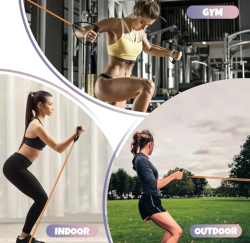 Image of Toning Tube Resistance Band with Handles | Heavy Duty Exercise Tube for Home Workout, Chest Expander, Biceps, Shoulder, Physiotherapy & Strength Training (Grey, Medium Resistance)