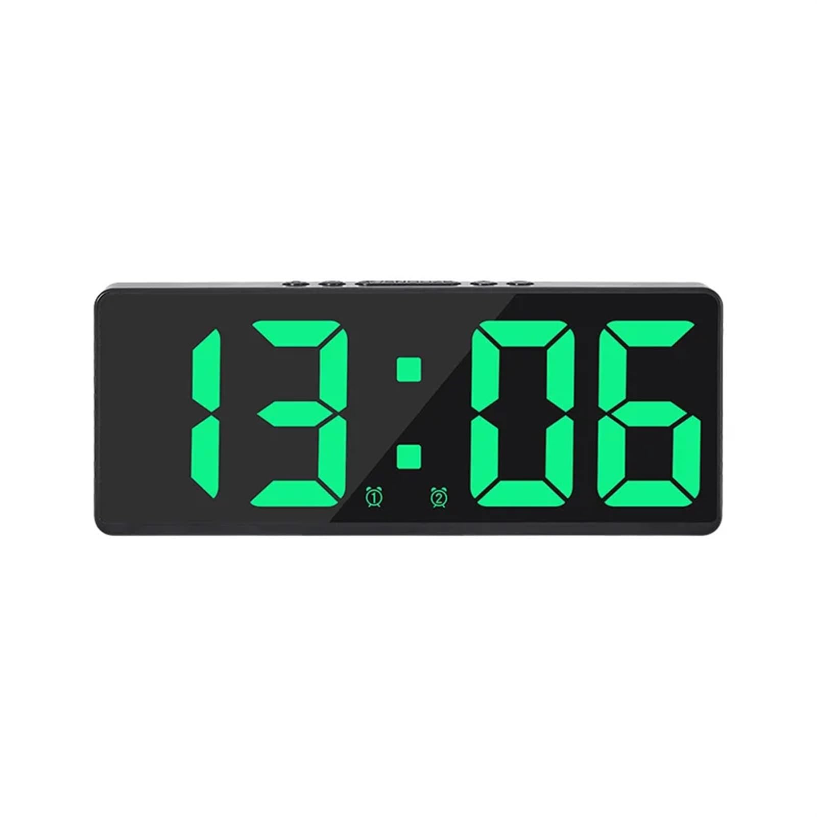 LUYSGBXR Alarm Clock Acrylic/Mirror Digital Alarm Clock Voice Control Snooze Night Mode Table 12/24H Anti-disturb Funtion Electronic(Dual Alarm BG)