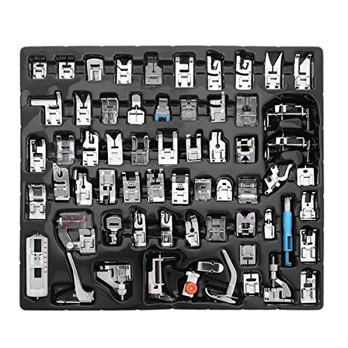 CKPSMS Brand -#KP-19020 62PCS Domestic Sewing Machine Presser Feet Set Compatible with/Replacement for Brother Brand Babylock Brand Singer Brand Janome Brand Low Shank Sewing Machines (62PCS)
