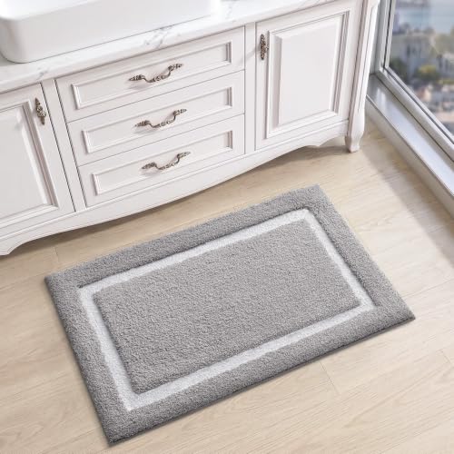 LUMI Bathroom Rug, Non Slip Absorbent Bath Mat, Light Grey, 16"x24" by LUMI - Used condition - Image 9