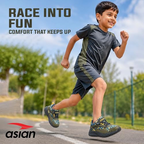 Image of ASIAN Boomer-05 Kids Sports Shoes with Velcro Strap | Lightweight Comfortable Stylish Shoes for Boys & Girls | Durable Grip Sole Casual Running Shoes