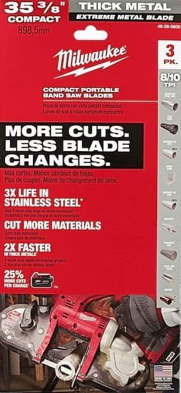 MILWAUKEE'S Band Saw Blade,35-3/8" Blade L,PK3 (48390609)