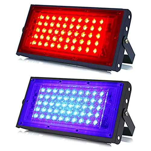 Image of MLD BL2414 20w Led Flood Lights IP66 Waterproof Indoor Outdoor Led Brick Focus Street Light Multi Color Combo Set | Red, Blue | Pack of 2
