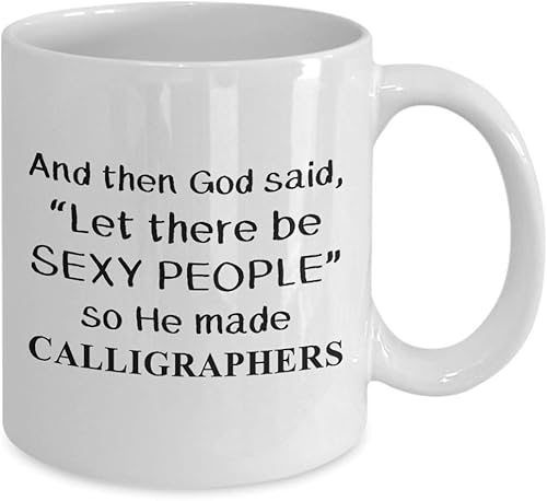 Miniatura 2 de Gifts for Sexy Calligrapher Coffee Mug Tea Cup - Calligraphy Hobby Lettering Design Artist Calligraphic Lover Funny Cute Gag Appreciation Idea - God