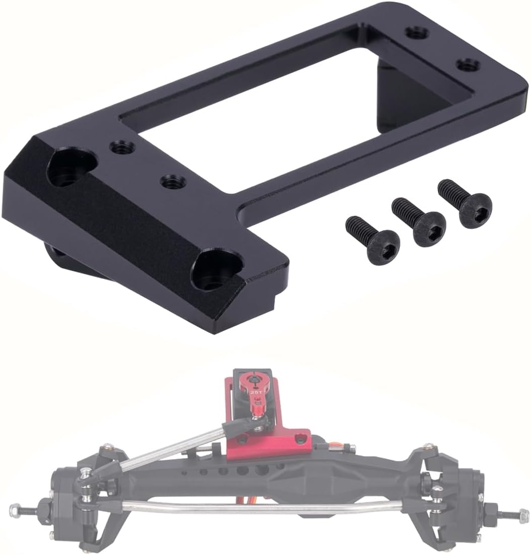 1/10 RC Servo Mount, Aluminum BTA Servo Mount Low Center of Gravity for Vanquish VP Capra F9 Offset Front Portal Axle DIY LCG Chassis Upgrade Parts(Black)