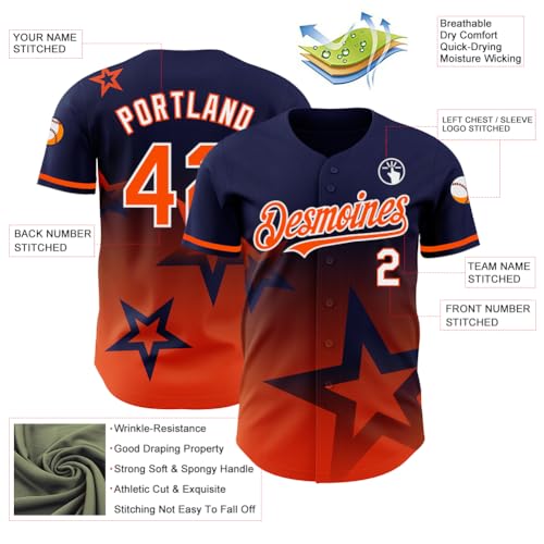 Custom Gradient Baseball Jerseys Button Down Softball Shirts Personalized Pattern Sports Team Uniform Adult Teens miniatura 3
