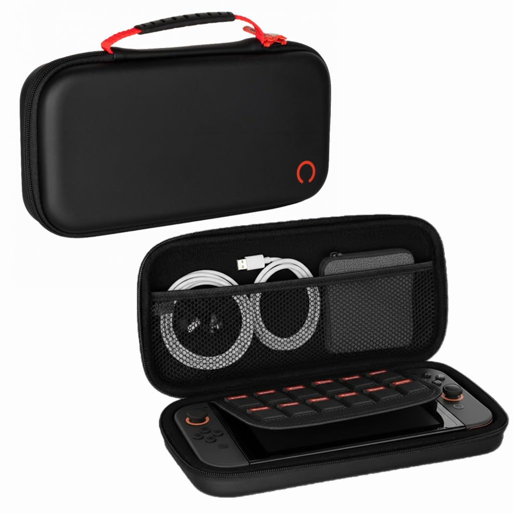 Konix Schwarz Schutzhülle Und Tragetasche Für Nintendo Switch, Switch Oled Und Switch 2 - Zubehörnetz - 8 Spielschächte
