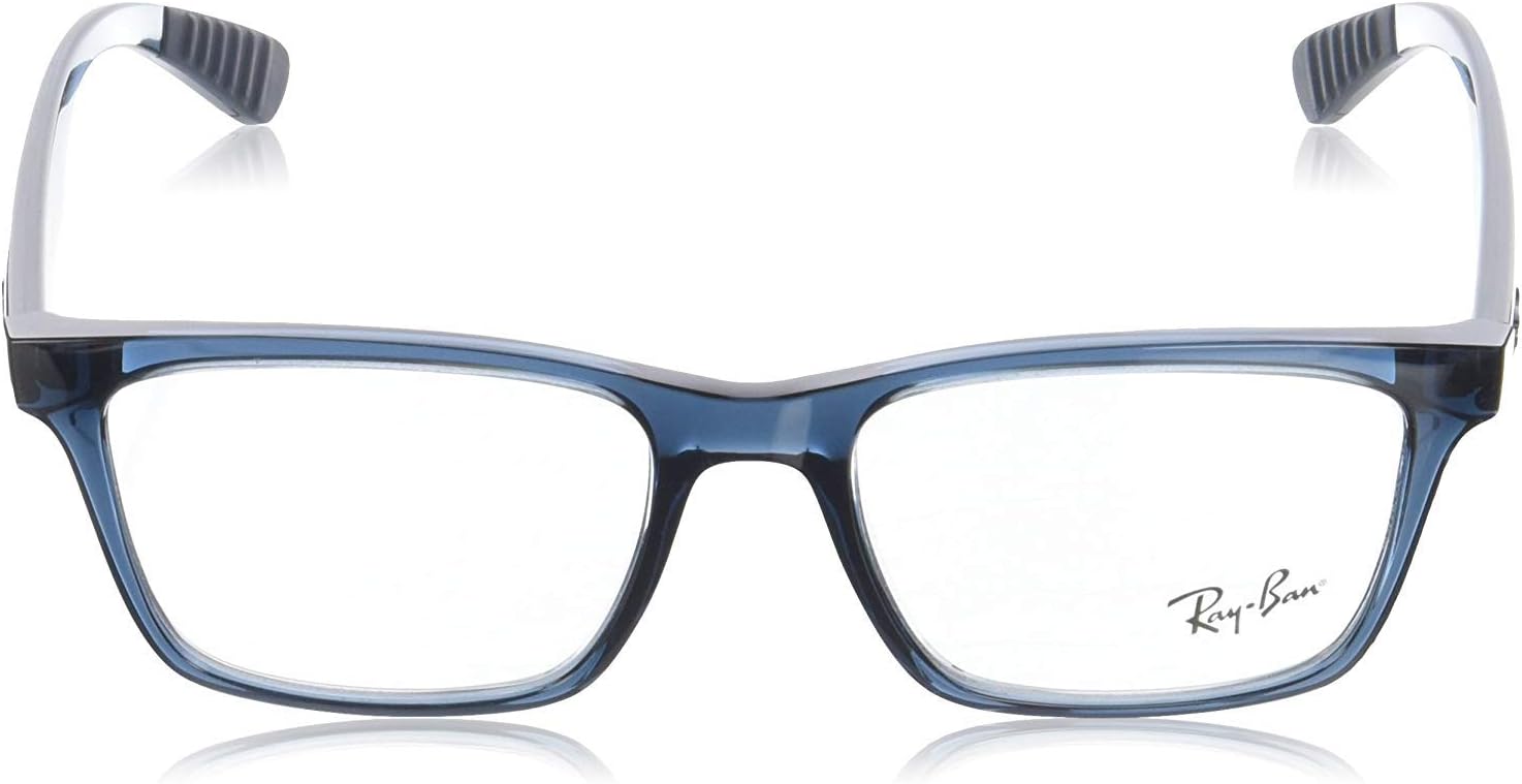 Ray-Ban Rx7025 Square Prescription Eyeglass Frames Transparent Grey Blue/Demo Lens 55 Millimeters image 2 of 5 B06XHLG6Y1