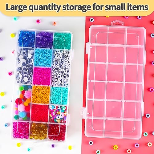 Image of IOOLEEM 18 Grids Adjustable Dividers Plastic Bead Organizer Box, Organizer Container Storage Box, Dividers for Bead Arts and Crafts.