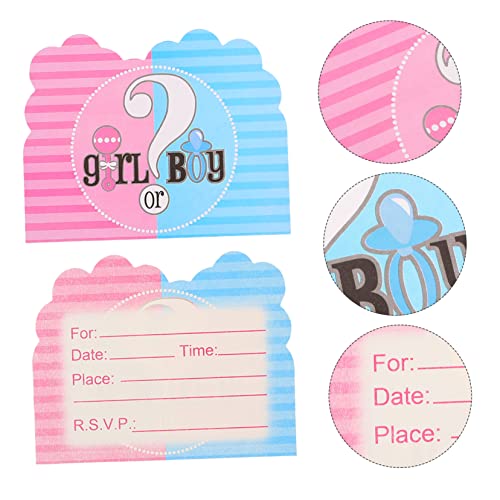 Tarjetas de Invitación para Revelar El Género sin Borrones 32 ud 4