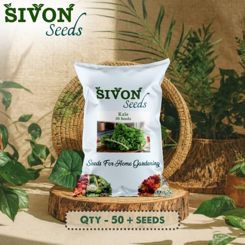 Image of SIVON Kale (50 Seeds) Exotic Vegetable Seeds for Home Garden, Organic & Hybrid, Perfect for Home Gardening, Planting For Pots and Patio
