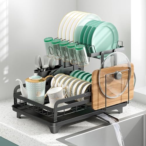Hello Home Stainless Steel Dish Drying Rack Large, 2 Tier Kitchen...