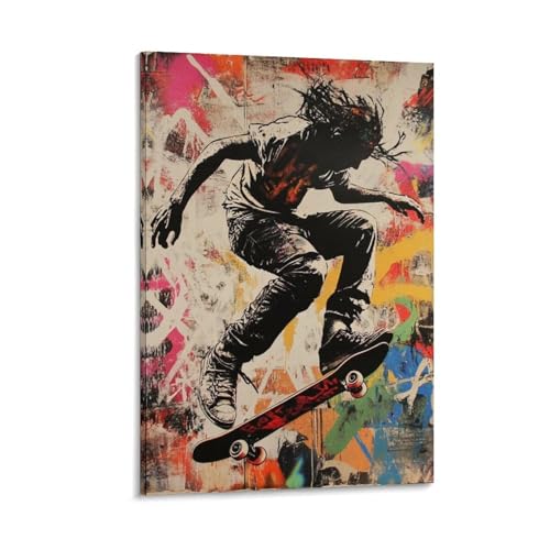 Skateboarding Murale Déco toile tendue haute définition salon 50x75