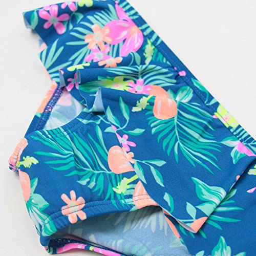 Hzybaby Baby Girls Two Piece Floral Print Swimsuits Toddler One Shoulder Ruffle Tankini Bathing Suit #TOP2