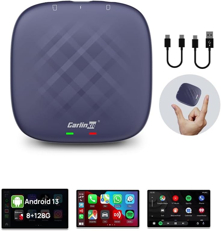 Carlinkit Android 13.0 CarPlay AI Box Adapter,3-in-1 for OEM Wired Cars | Wireless CarPlay & Android Auto & Android 13.0 system,Plug & Play,4G,Built-in YouTube/Google Play,Fits wired Touchscreen Cars