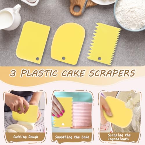 Dessert Cake Decorating Syringe, Stainless Steel Icing Piping Tips Cake Decorating Tools, Piping Icing Syringe Set, DIY Frosting Baking Tools with 6 Pcs Nozzles, Handle Cleaning Brush and Scrapers - Image 4