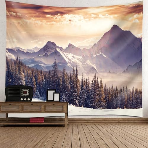 Tapisserie nature grande pour camoufler un mur abîmé et décorer un grand salon