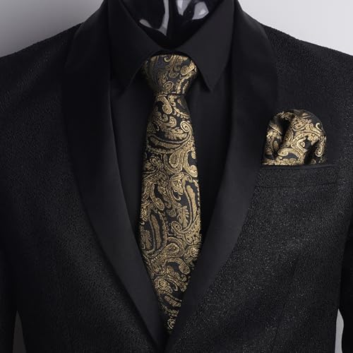 Image of Alizeal Mens 3 Pcs Long Sleeve Shirts Set | Pocket Square Necktie Perfect for Weddings Business Daily Wear