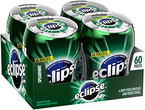 ECLIPSE Spearmint Sugarfree Gum, 60 Count (Pack of 4)