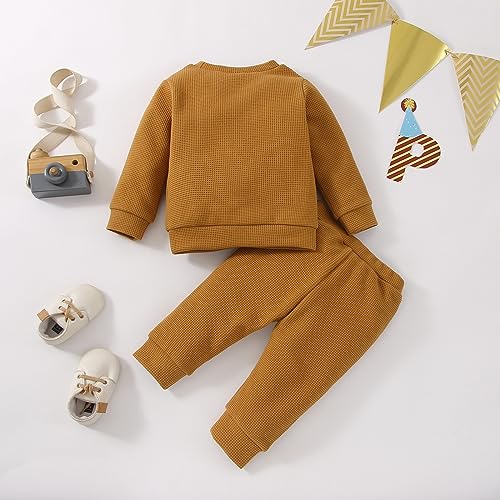Toddler Baby Boy Clothes Letter Crewneck Fall Boy Winter Outfits Sweatshirt Long Sleeve Pants Clothes Set 6 Month-4T3