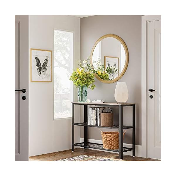 VASAGLE Industrial Console Table, Hallway Table with 2 Mesh Shelves, Side Table and Sideboard - Image 4