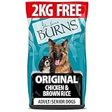 Burns Pet Nutrition Hypoallergenic Complete Dry Dog Food Adult and Senior Dog Original Chicken and Brown Rice 12kg + 2kg