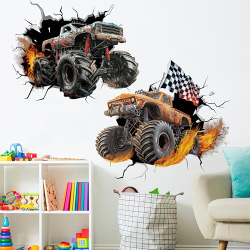 Vinilo Decorativo Monster Truck para Pared 3D miniatura 3