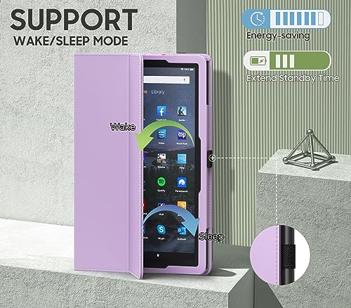 Image of MoKo Case Fits All-New Amazon Kindle Fire HD 10 & 10 Plus Tablet (13th /11th Generation, 2023 /2021 Release) 10.1 inch - Slim Folding Stand Cover with Auto Wake /Sleep, Taro Purple