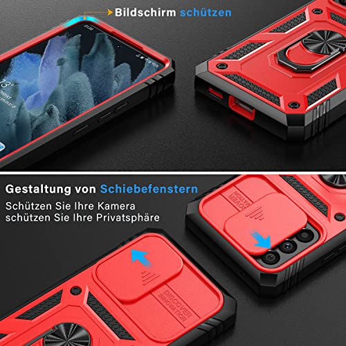 Coque Galaxy A53 5G PASNEW béquille rigide rouge et cache objectif - 2